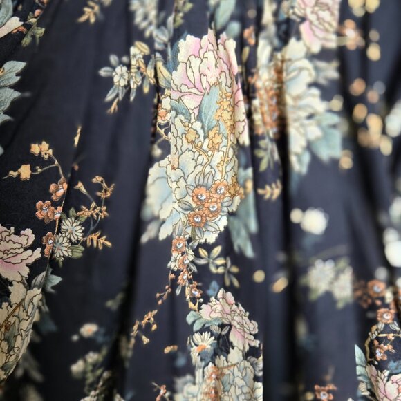 VINTAGE ARTKA HIGH WAISTED DRAWSTRING RUFFLED FULL FLORAL SKIRT S M L - Picture 7 of 16